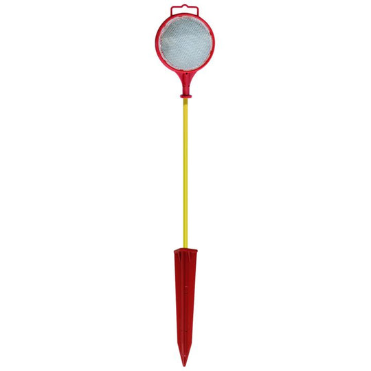 NuVue Fiberglass Reflective Driveway Marker, Heavy-Duty, Red/Yellow, 58-in
