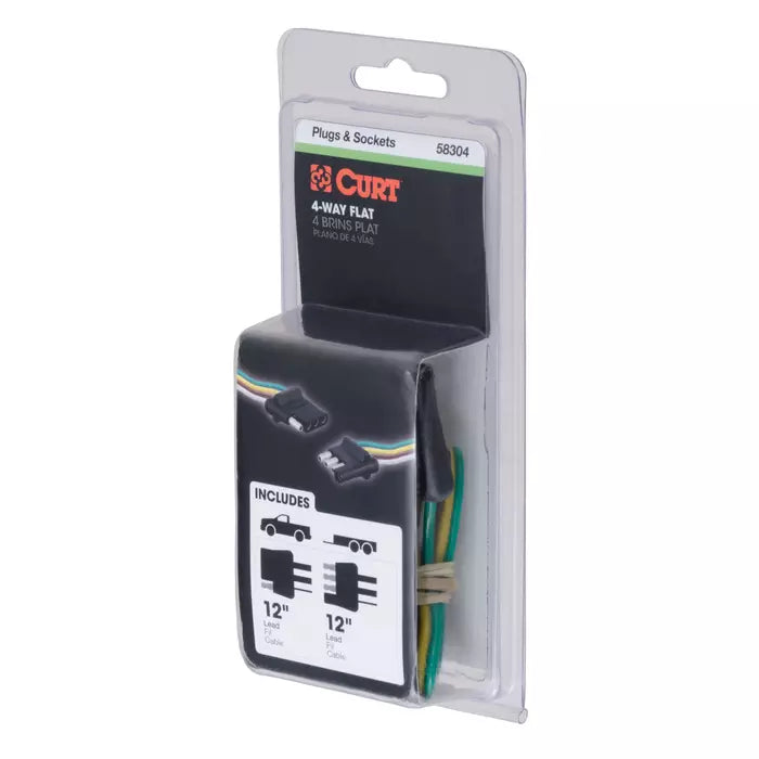 58304 4-Way Flat Connector Plug & Socket with 12 Wires Each