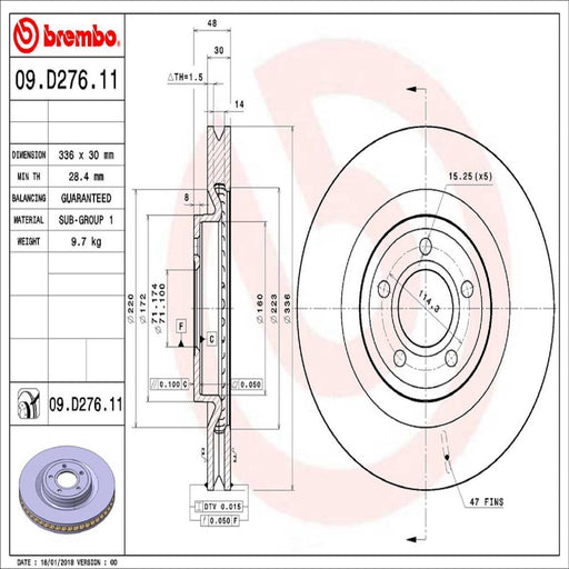 09.D276.11 Brembo Brake Rotor
