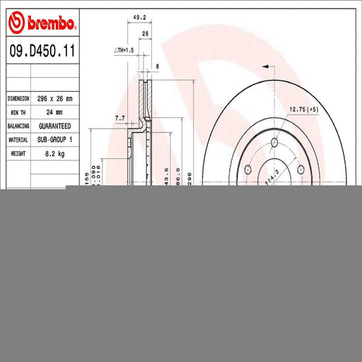 09.D450.11 Brembo Brake Rotor