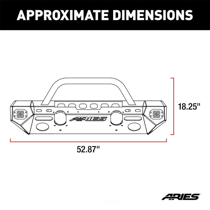 2082056 Aries Trailchaser Jeep Wrangler JK Front Bumper