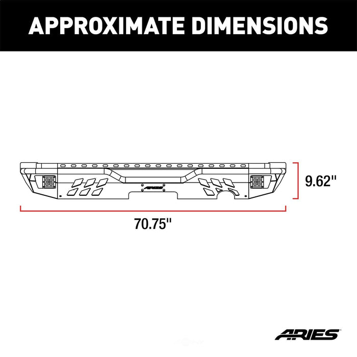 2082061 Aries Trailchaser Jeep Wrangler JK Rear Bumber with LEDs