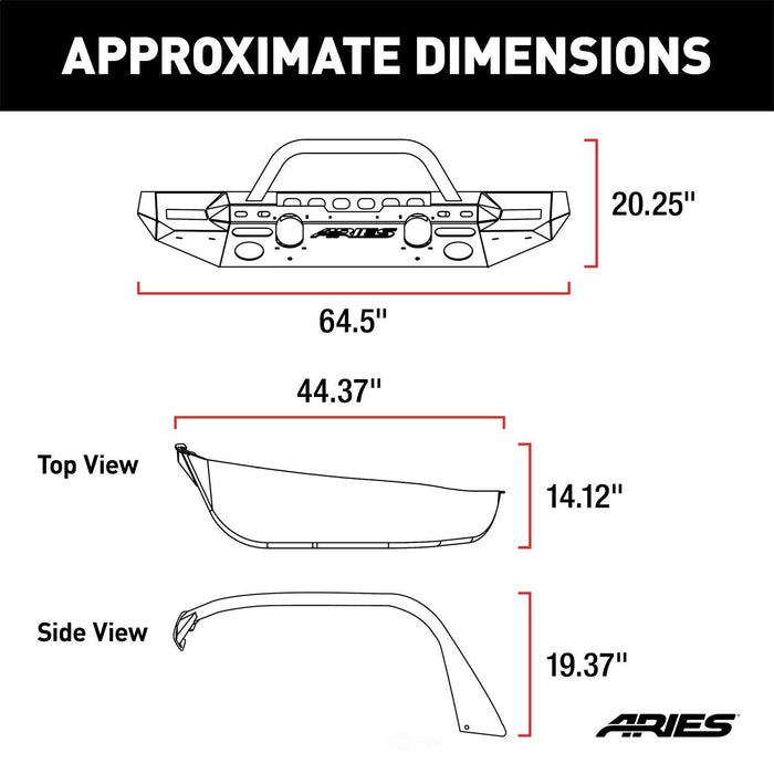 2082086 Trailchaser Front Bumper w/ Fender Flare