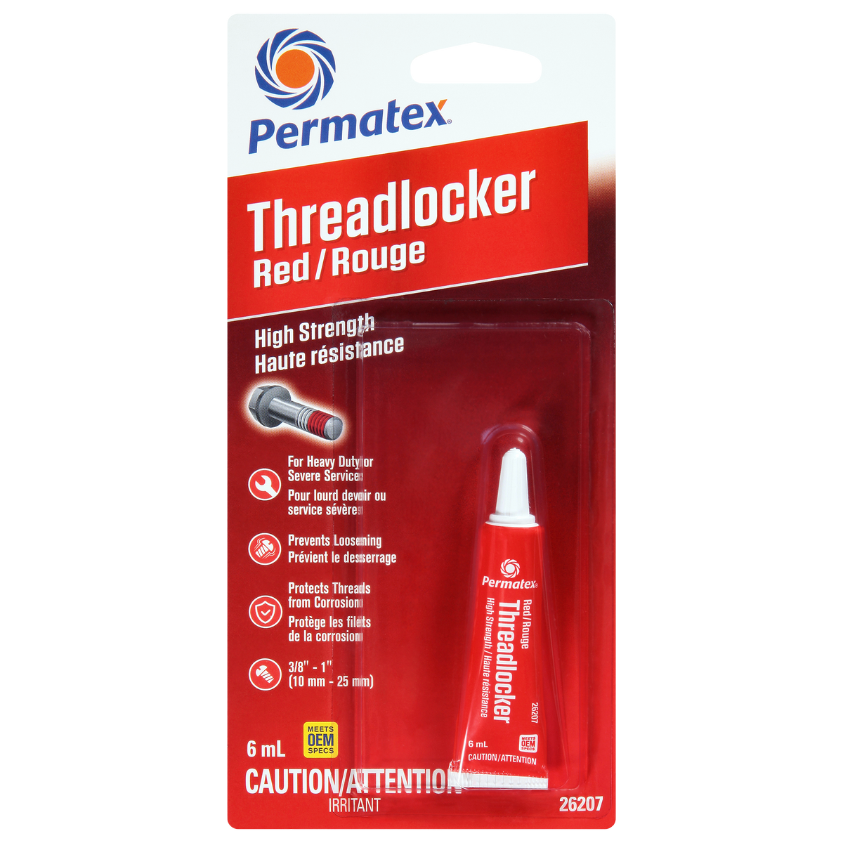 Permatex® Red High Strength 262 Threadlocker, 6mL Tube — Partsource