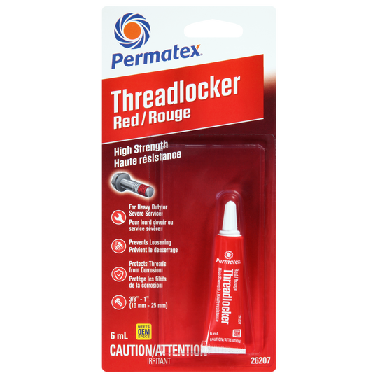 Permatex® Red High Strength 262 Threadlocker, 6mL Tube