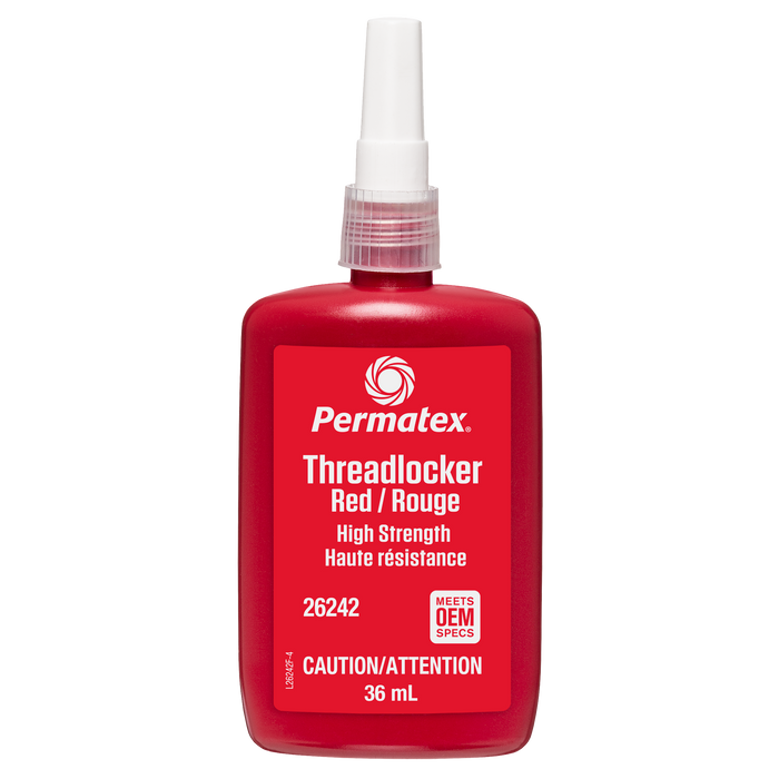 Permatex® Red High Strength 262 Threadlocker, 36mL Bottle — Partsource Permatex® Red High Strength 262 Threadlocker, 36mL Bottle — Partsource
