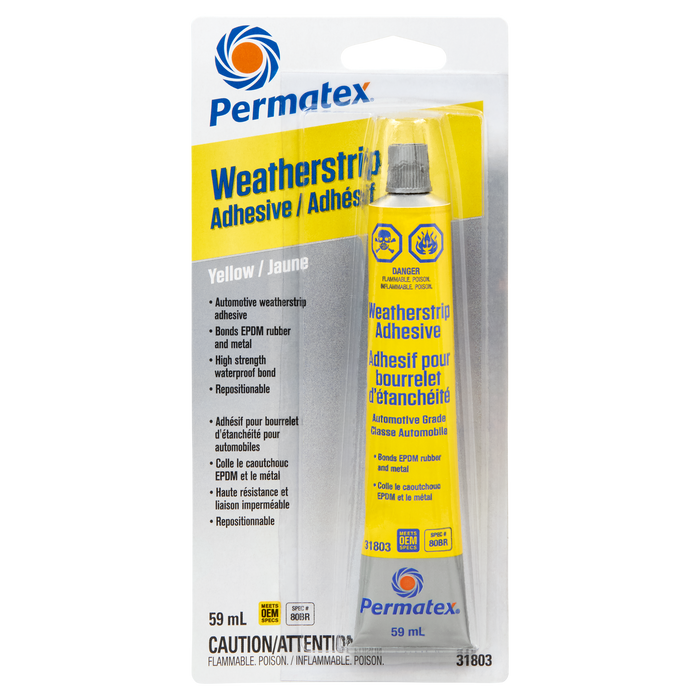 Permatex® Weatherstrip Adhesive, Yellow 80BR, 59mL Tube