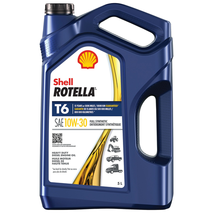 Shell Rotella T6 10w30 Synthetic Diesel Motor Oil, 5l