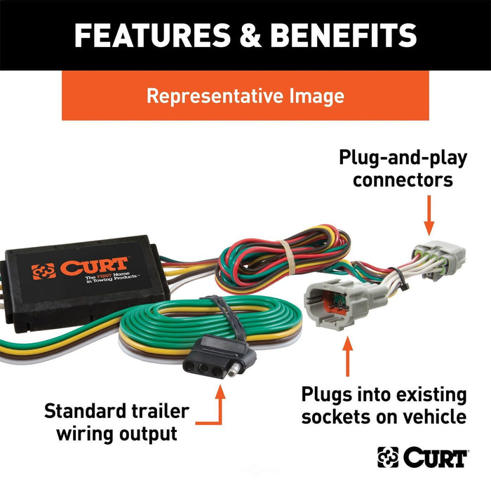 56104 Custom Wiring Harness, 4-Way Flat Output, Select Kia Borrego