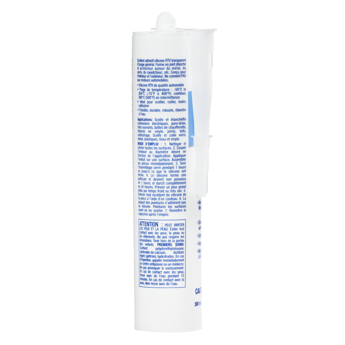 Permatex® Clear RTV Silicone Sealant 66C, 300mL Cartridge