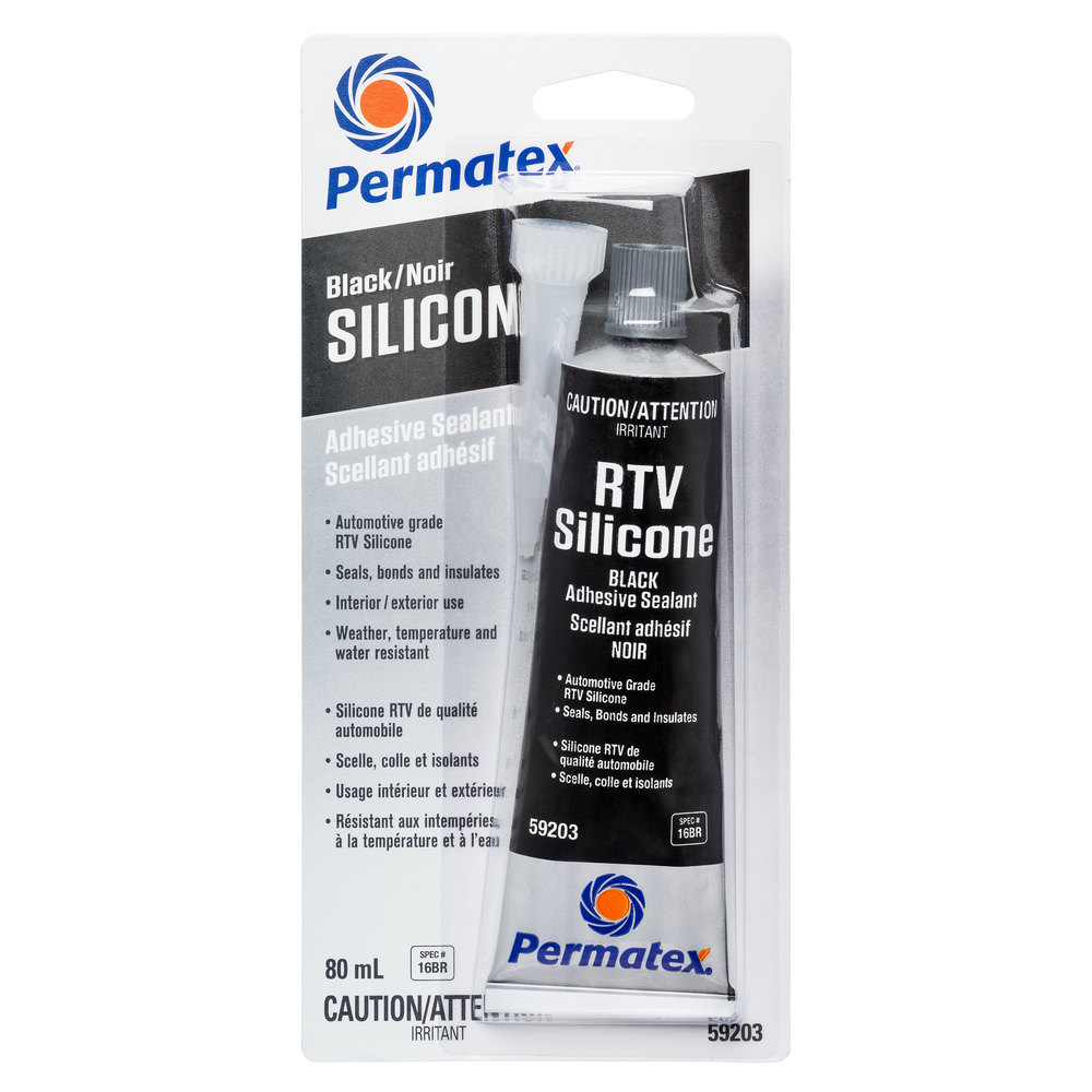 Permatex® Black RTV Silicone Adhesive Sealant 16BR, 80mL Tube