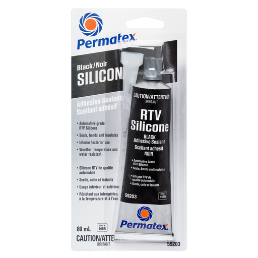 Permatex® Black RTV Silicone Adhesive Sealant 16BR, 80mL Tube