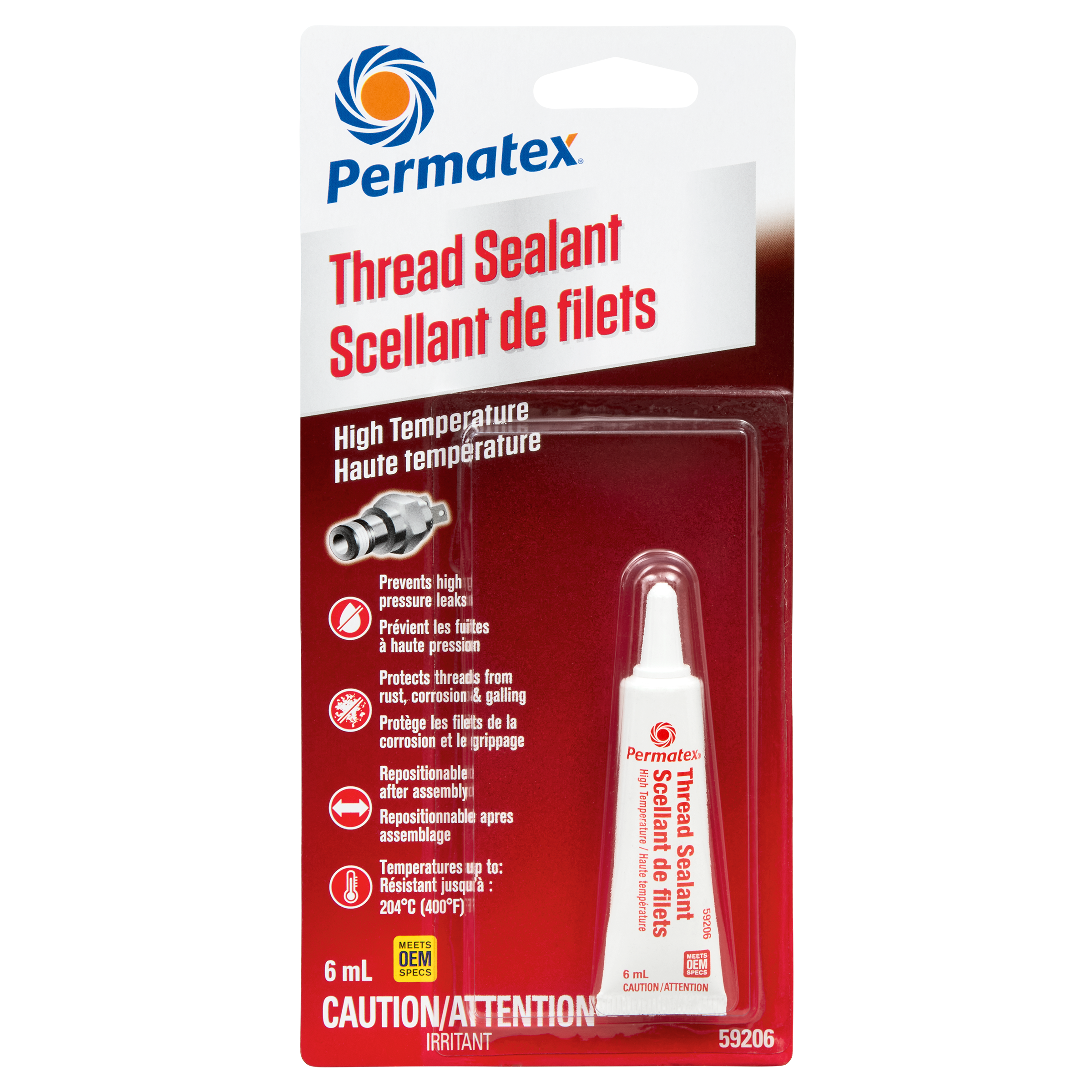 Permatex® High Temperature 592 Thread Sealant, 6mL Tube
