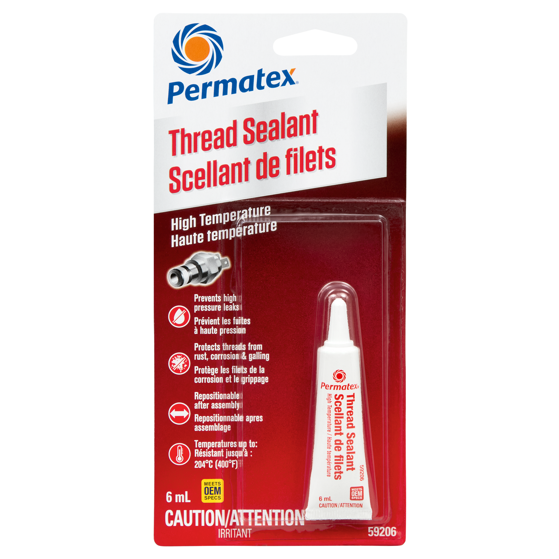 Permatex® High Temperature 592 Thread Sealant, 6mL Tube — Partsource