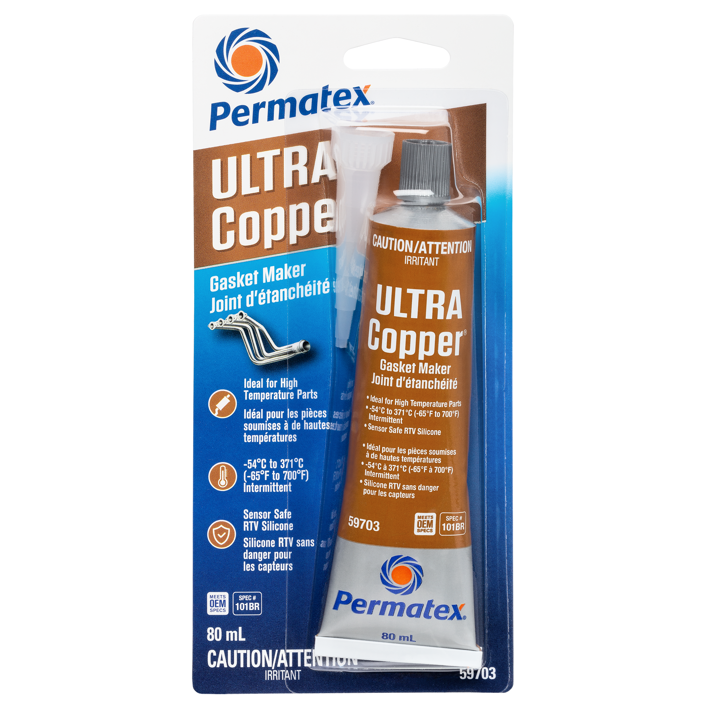 Permatex® Ultra Copper® High Temperature Gasket Maker 101BR, 80mL Tube