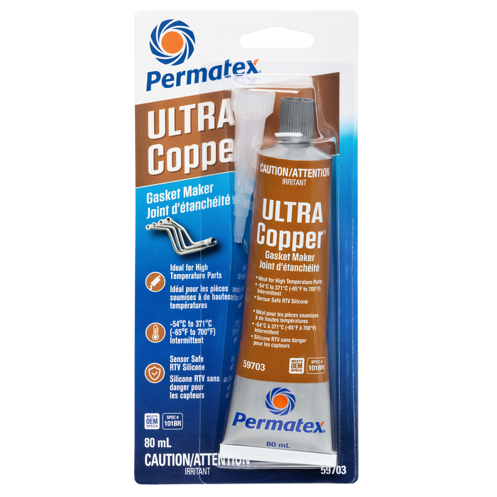 Permatex® Ultra Copper® High Temperature Gasket Maker 101BR, 80mL Tube