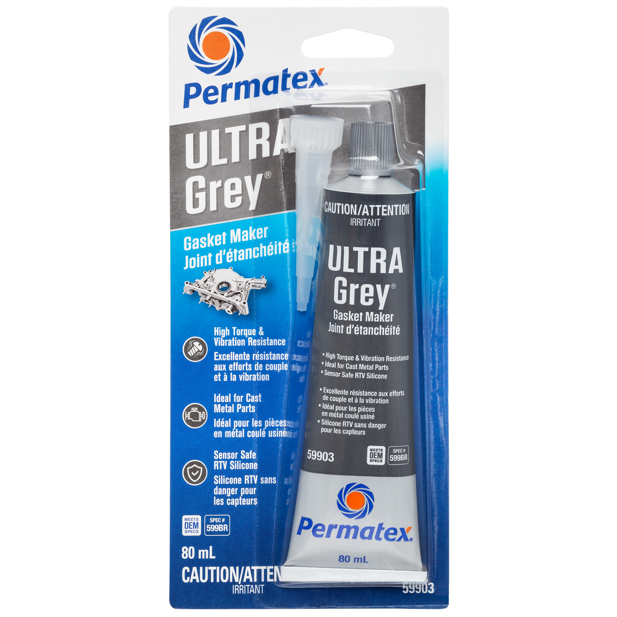 Permatex® Ultra Grey® Gasket Maker 599BR, 80mL Tube — Partsource