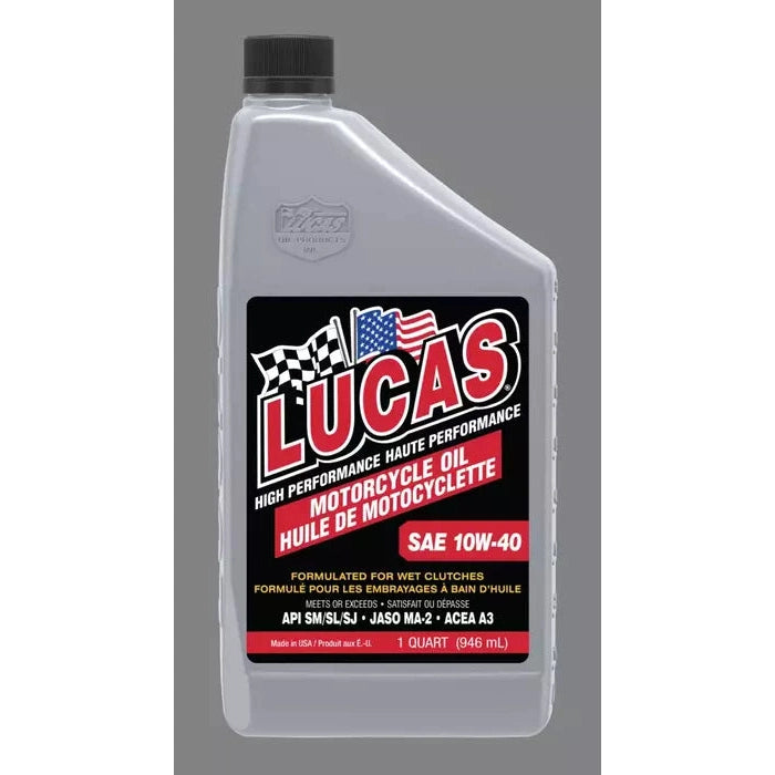 Lucas SAE High Performance Motorcycle Oil, 946 mL, 10W40