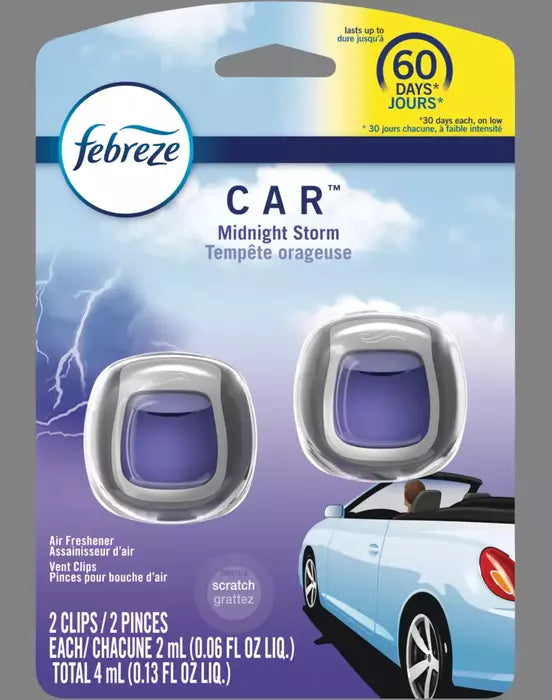 Febreze Car Vent Clips, 2-pk, Midnight Storm — Partsource