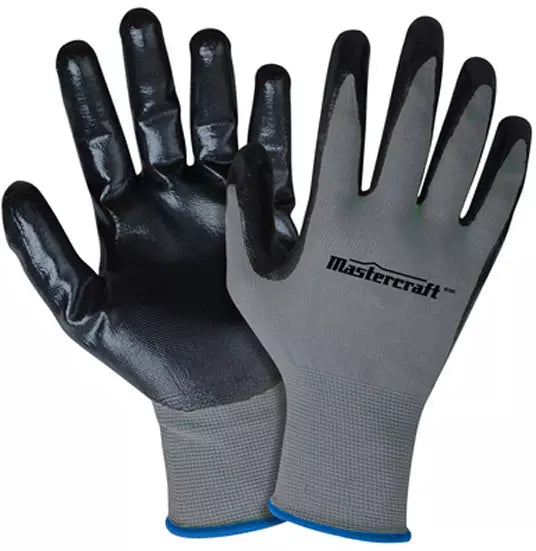 Mastercraft Nitrile Dipped Gloves, 6 Pack, Large