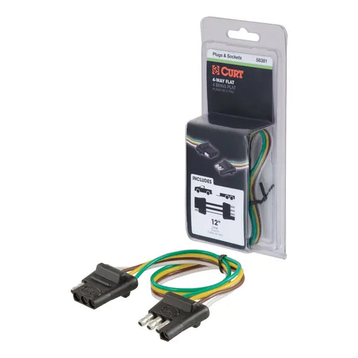 58381 4-Way Flat Connector Plug & Socket with 12 Wires (Packaged)