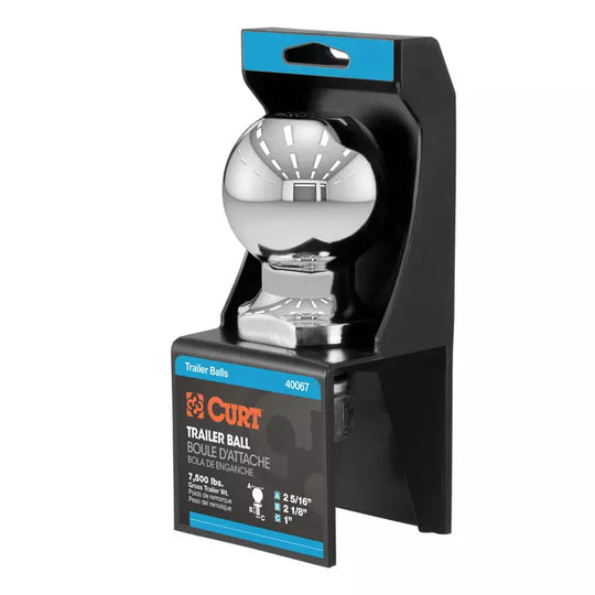 40067 2-5/16 Trailer Ball (1x2-1/8 Shank, 7,500 lb, Chrome)