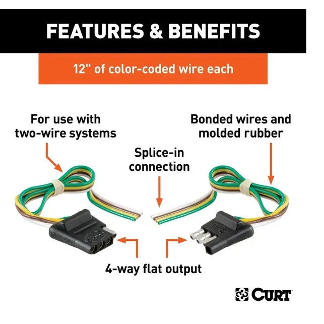 58304 4-Way Flat Connector Plug & Socket with 12 Wires Each