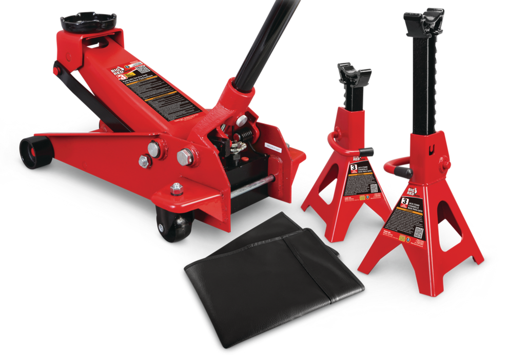 Big Red 3-Ton Jack, Stands & Fender Cover Set