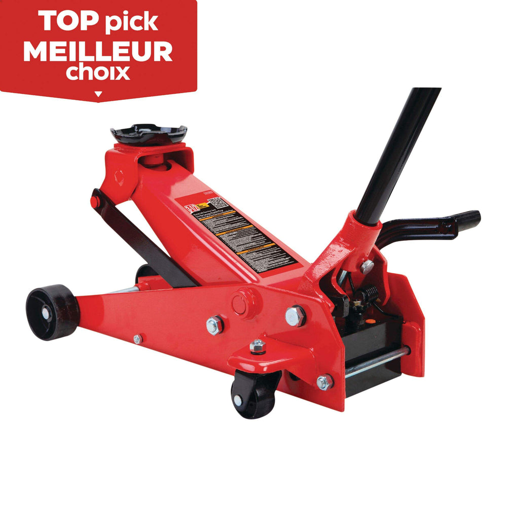 Big Red Heavy-Duty + Garage Floor Jack w/ Quick Start, 3.5-Ton