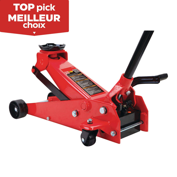 Big Red Heavy-Duty + Garage Floor Jack w/ Quick Start, 3.5-Ton