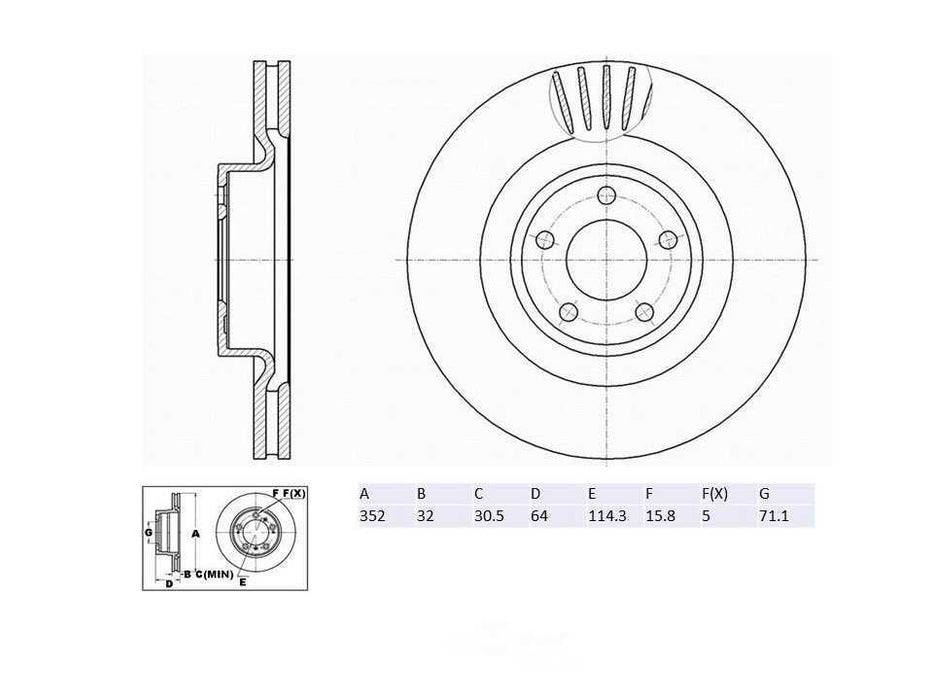 C30750 ProSeries OE+ Brake Rotor, Front