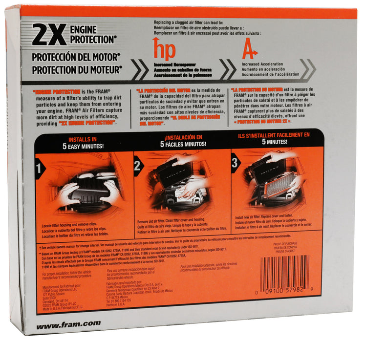 CA12813 FRAM Extra Guard Air Filter