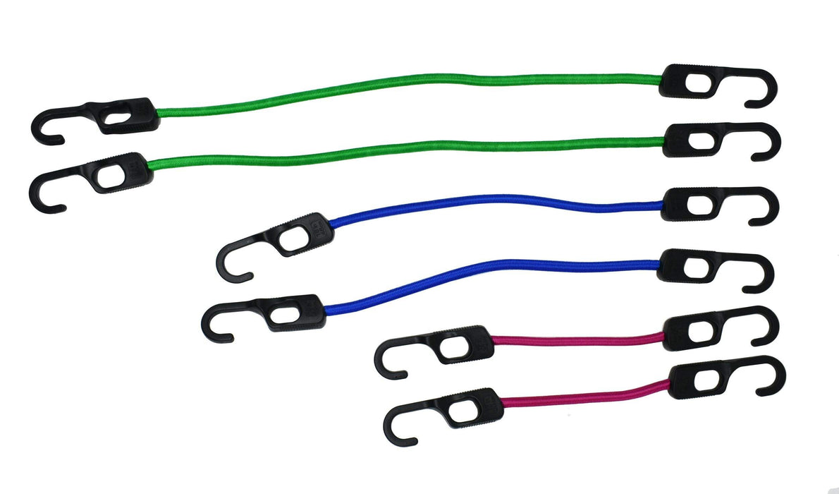 Certified Labelled Bungee Cord with Hooks, 6-pk