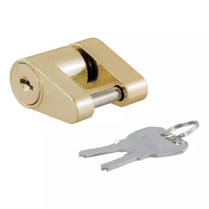 23022 Coupler Lock 1/4 Pin, 3/4 Latch Span, Padlock, Brass-Plated