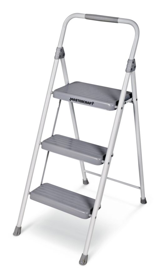 Mastercraft 3-Step Metal Folding Step Stool, 225-lb, 3.2 ft