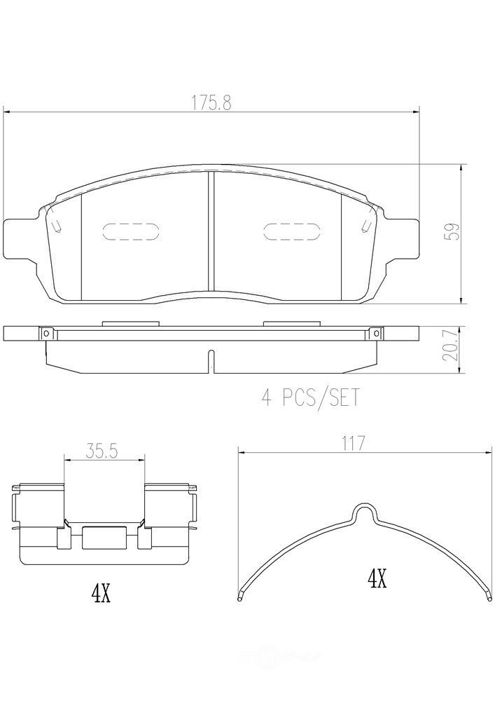 Partsource Brake Pads P24135N Brembo Brake Pad