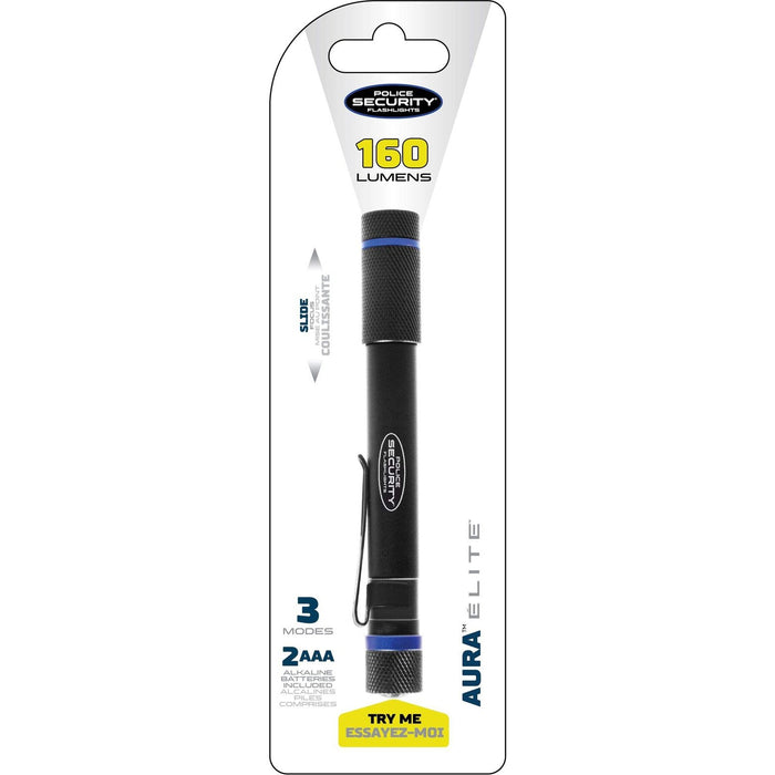 Police Security 270 Lumens Waterproof Aura Pen Light with Adjustable Brightness, Batteries Included, Black