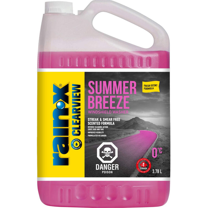 RainX Clearview Summer Breeze Windshield Washer Fluid, 0°C, 3.78-L