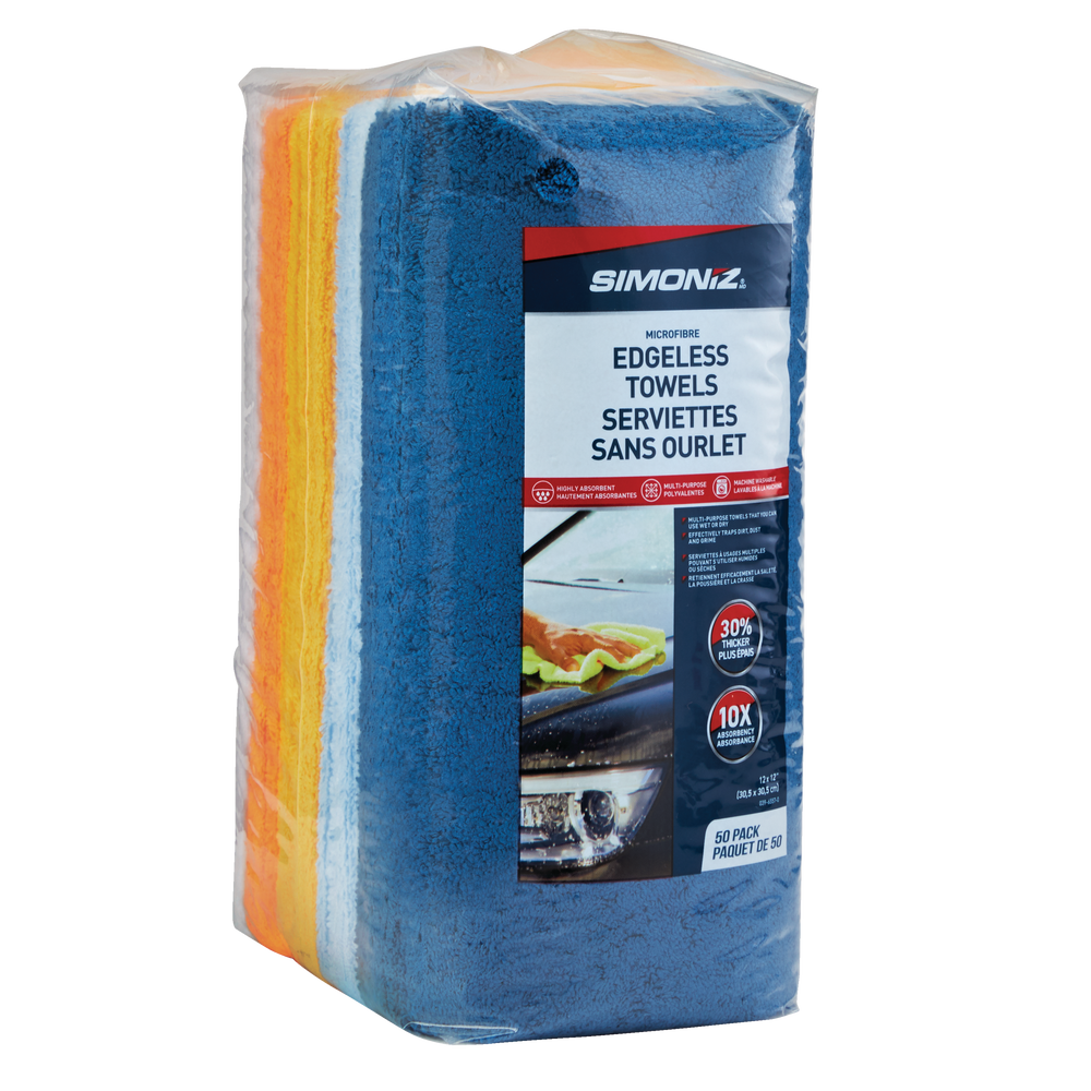 Simoniz Microfibre Towels, 12x12-in, Multi-colour, 50-pk
