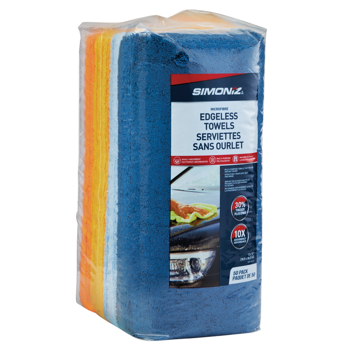 Simoniz Microfibre Towels, 12x12-in, Multi-colour, 50-pk