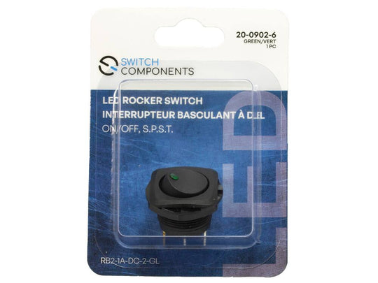RB21ADC2GL Square ActuatorRound Rocker  3P SPST OFFON, Green LED (VDC)