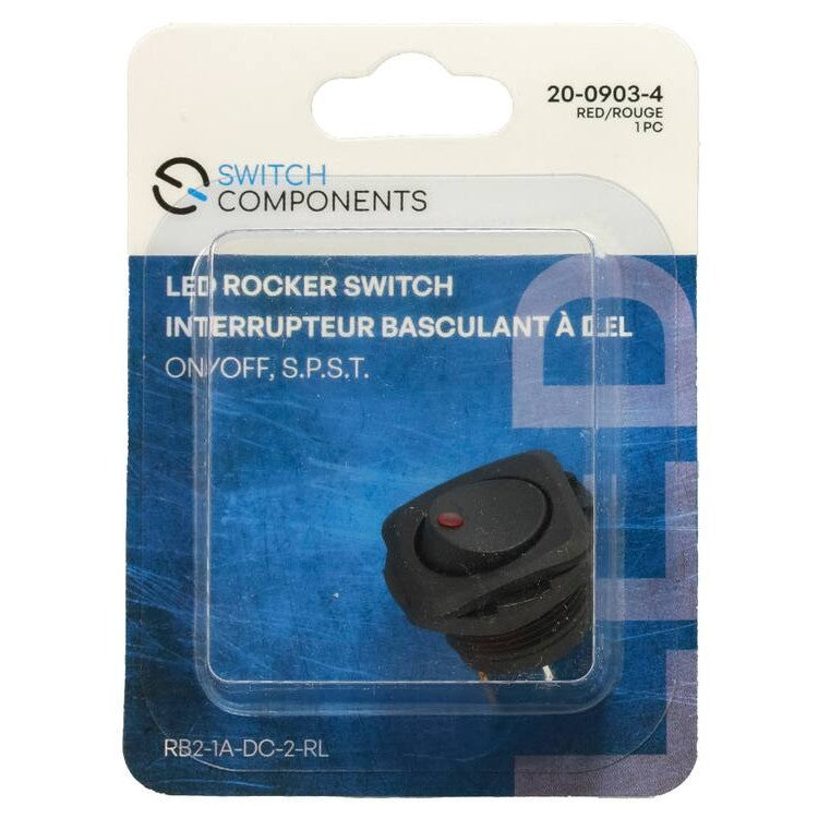 RB21ADC2RL Square ActuatorRound Rocker  3P SPST OFFON, Red LED (VDC)