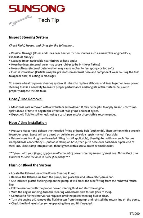 3403231 Sunsong Power Steering Pressure Hose