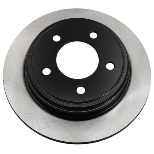The C25306 ProSeries OE+ Brake Rotor in black and silver, featuring bolt holes, is displayed against a white background.