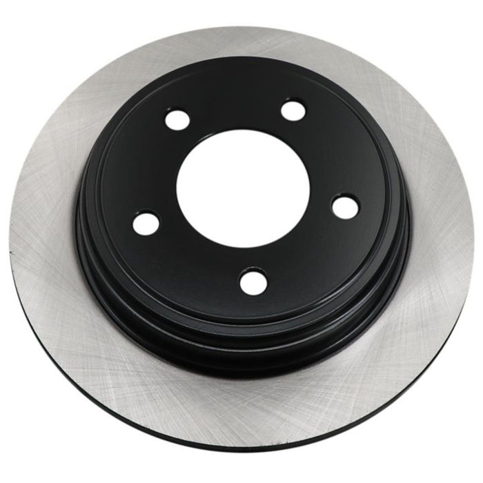 The C25306 ProSeries OE+ Brake Rotor in black and silver, featuring bolt holes, is displayed against a white background.