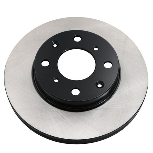 A close-up image of the C25006 ProSeries OE+ Brake Rotor, featuring a round metal disc with several holes and a black hub in the center.