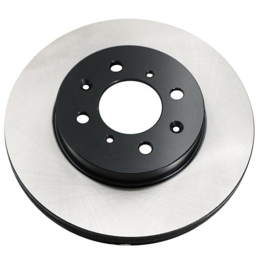 Close-up of the C01982 ProSeries OE+ Brake Rotor, featuring a black center and silver outer ring.