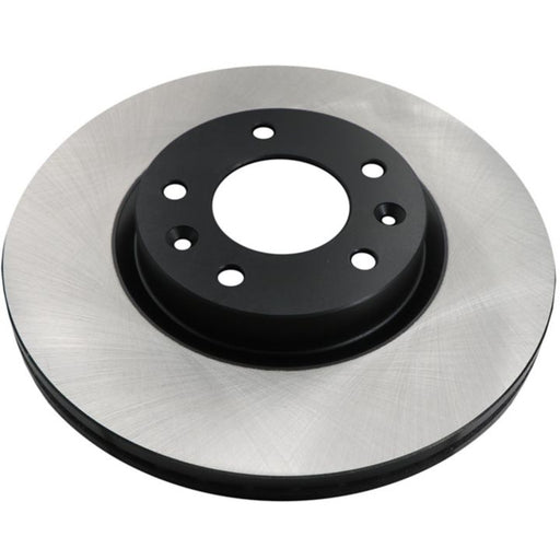 The C26344 ProSeries OE+ Brake Rotor is a metallic automotive brake disc with a black center and silver outer ring, featuring multiple bolt holes.