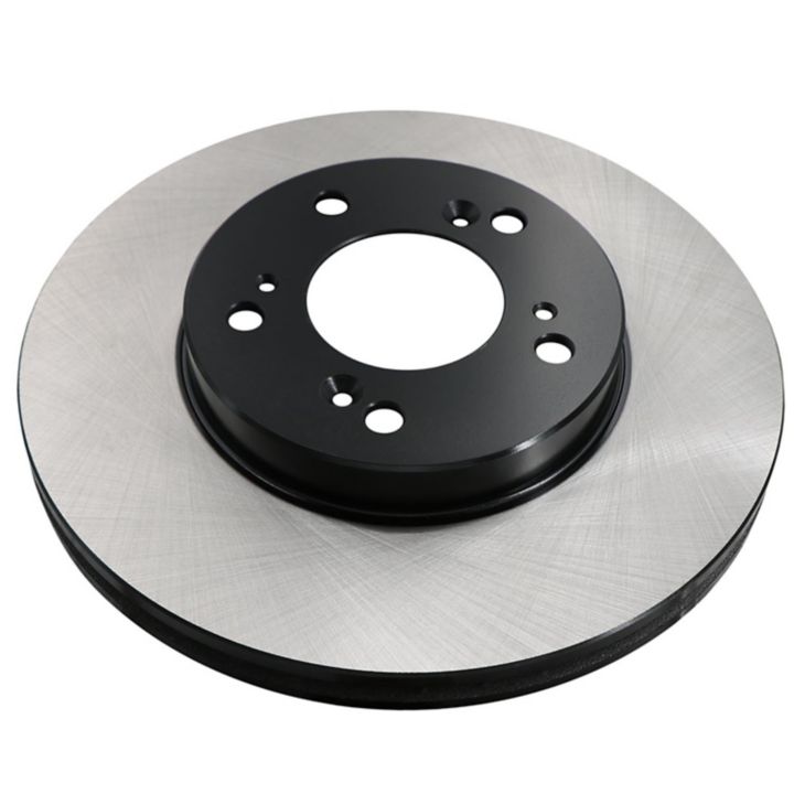 The C25518 ProSeries OE+ Brake Rotor features a circular design with a silver outer surface and black center hub, complete with multiple bolt holes.