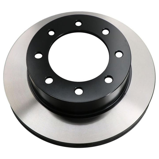 The C26272 ProSeries OE+ Brake Rotor is a sleek car brake rotor with a black center and a silver outer edge, featuring several evenly spaced holes.